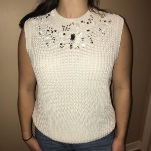 H&M off white sweater vest